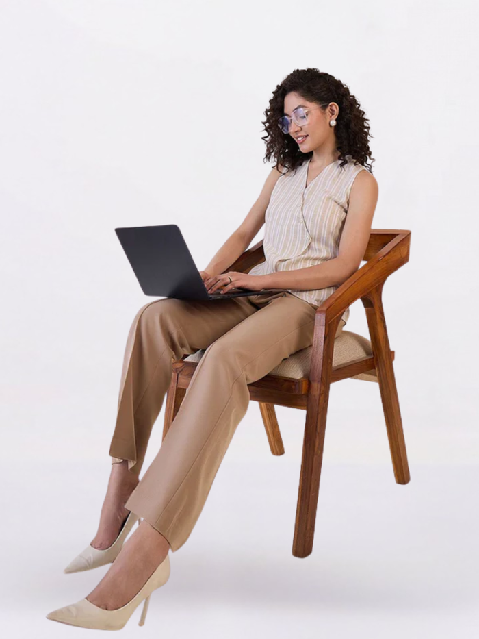 Women Brown Mid-Rise Relaxed Straight Fit Trousers