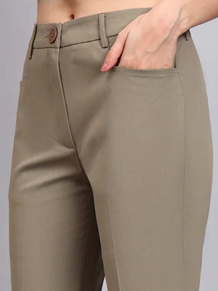 Women Green High-Rise Trouser