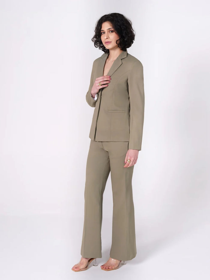Women Green High-Rise Trouser