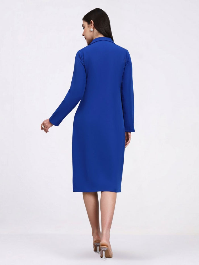 Women Ink Blue Blazer Dress