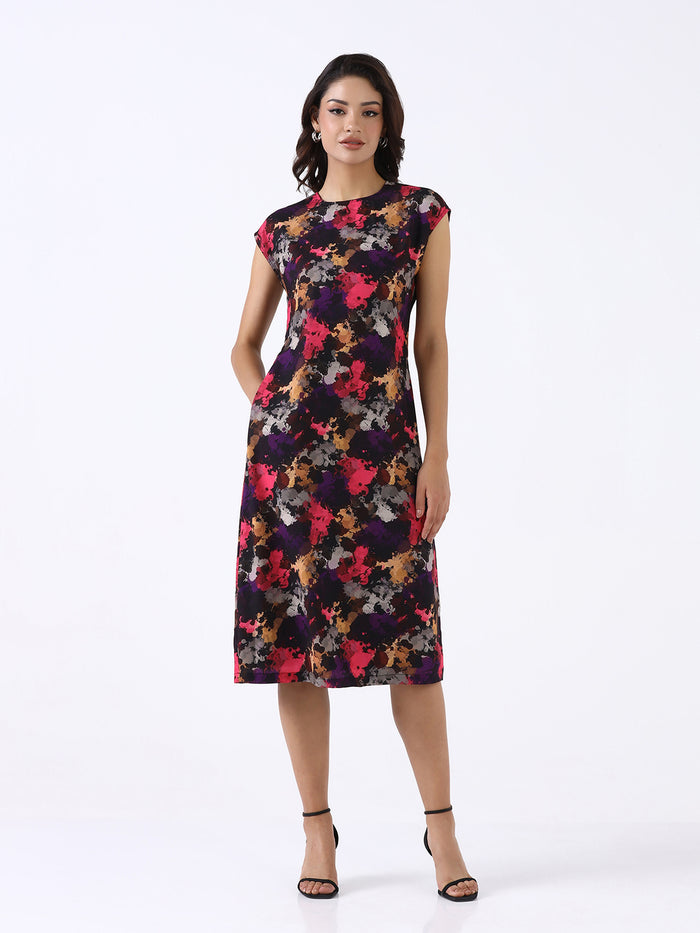 Women Multicolor Drop-shoulder Dress