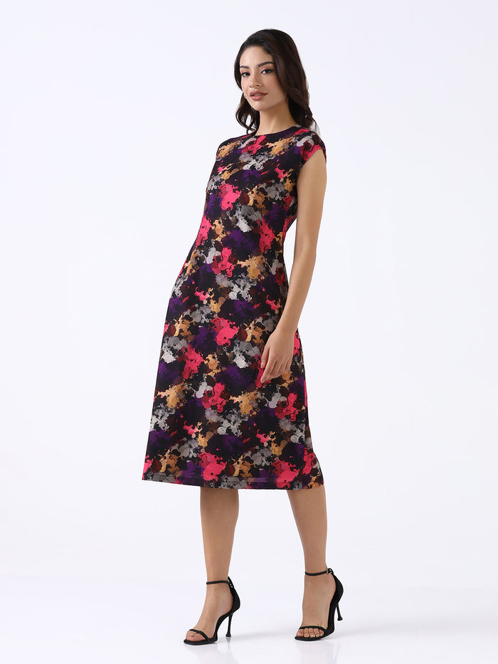 Women Multicolor Drop-shoulder Dress