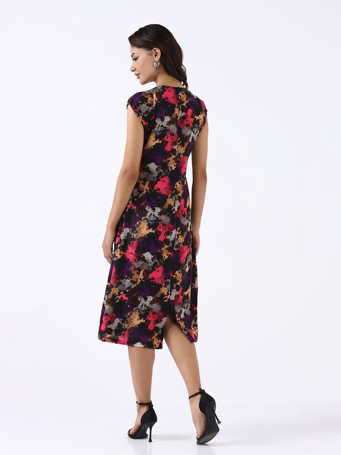 Women Multicolor Drop-shoulder Dress