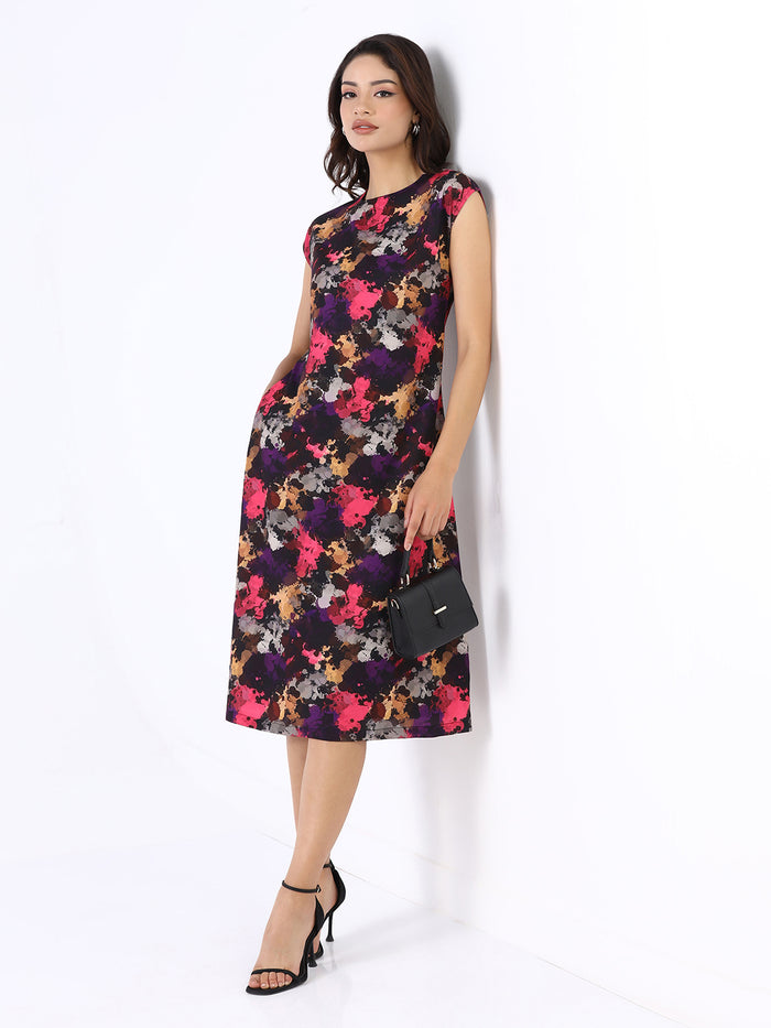 Women Multicolor Drop-shoulder Dress