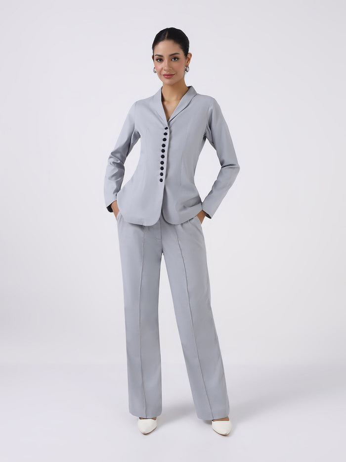 Women Silver Dust Grey Co-Ord Set