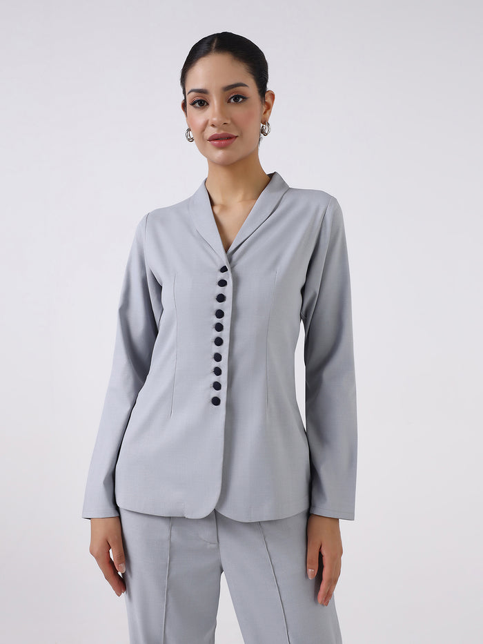 Women Silver Dust Grey Co-Ord Set