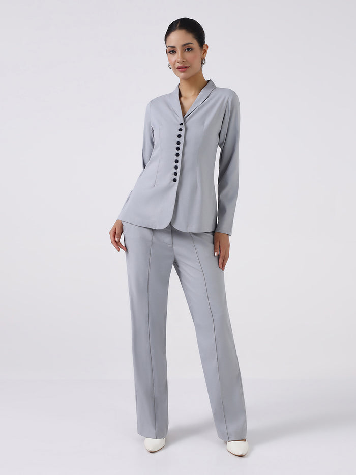 Women Silver Dust Grey Co-Ord Set