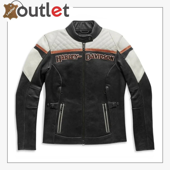 Womens H D Triple Vent Miss Enthusiast II Leather Jacket