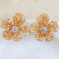 Wonder Bloom Orange Flower Earrings
