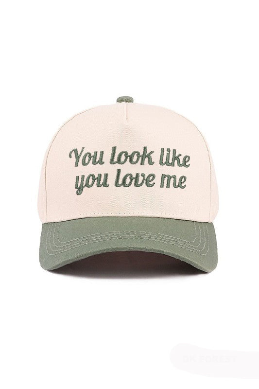 "You Look Like You Love Me" Cap-Forest Green-Cute-Trendy-Shop-Womens-Boutique-Clothing-Store